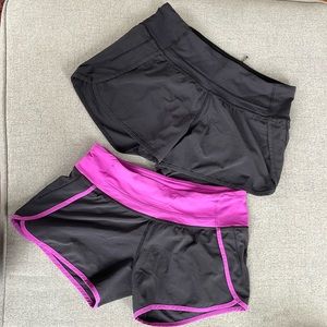 Bundle of 2 Lululemon Speed Up 2.5 inch inseam low rise running shorts